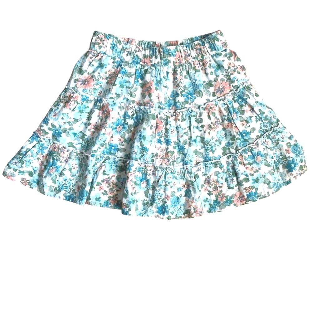 NEW‎ ABERCROMBIE KIDS Linen Blend Skort / Skirt Size 11/12 Floral Print Tiered
